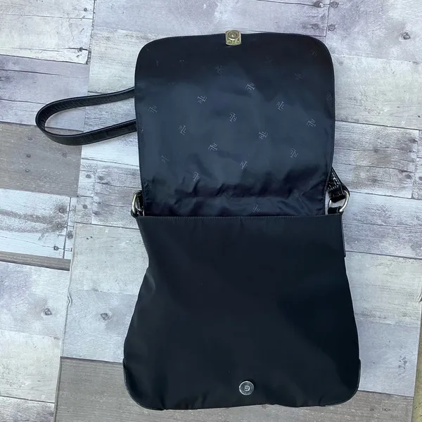 Lauren Ralph Lauren Messenger Bag Large Black Nylon Croc‎ Trim Good Crossbody - Image 9