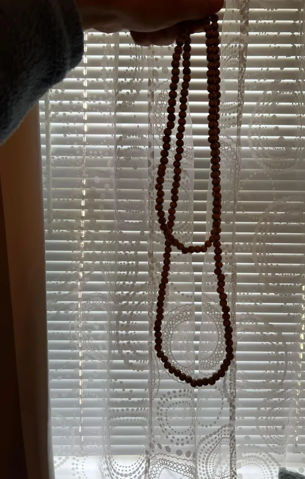 Wooden Beaded Necklace Tan - Image 2