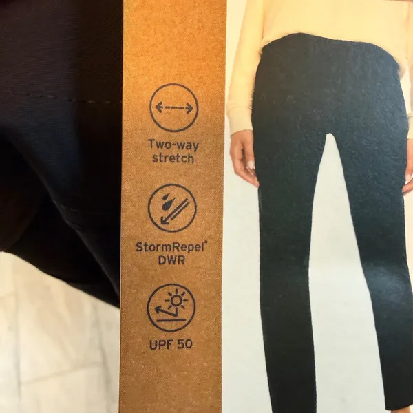 NEW Eddie Bauer Slim Ankle Pant Size 6 Black UPF 50 Stretch DWR Gorpcore - Image 2
