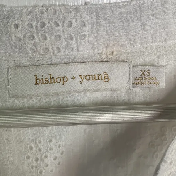 Bishop + young Harmony Button-down Blouse in Oyster New with Tag W-585 Sz XS - Image 4