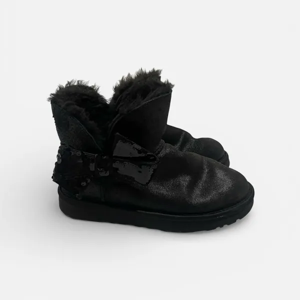 UGG Black Women's Slippers with Sequin Bow - Image 8