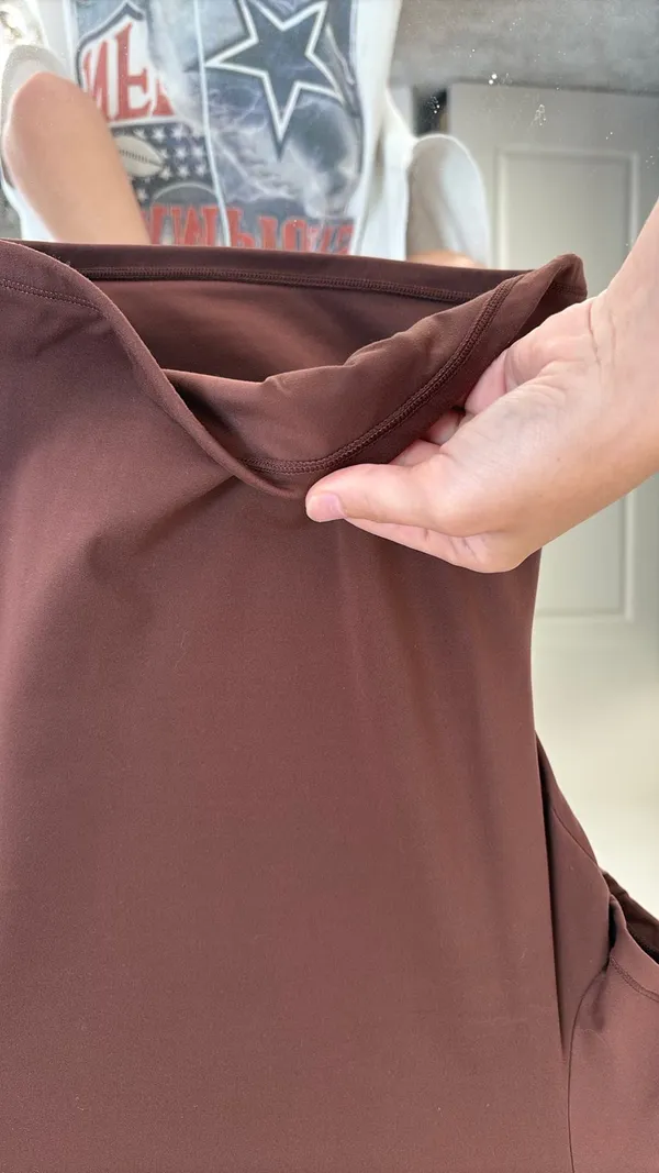Pumiey Double Lined Fitted Brown T-Shirt - Image 2