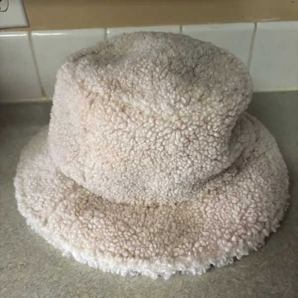 J. Crew Sherpa Preppy Outdoor Cabin Camping Boho Neutral Cozy Bucket Hat M/L - Image 3