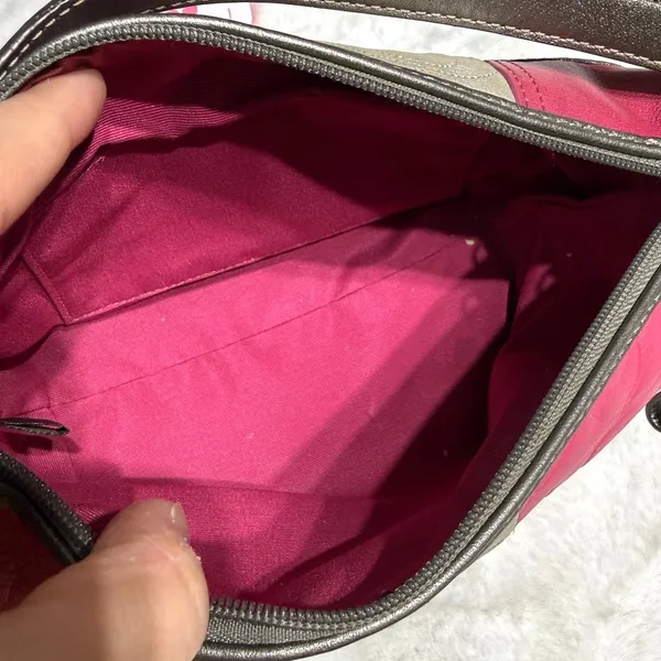 y2k Coach Vintage Pink Patchwork Demi Baguette Shoulder Bag Small Mini Purse - Image 8