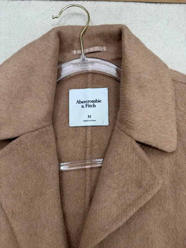 Abercrombie & Fitch Camel Heavy-weight Wool Blend Blazer Coat Size Medium NWT - Image 5