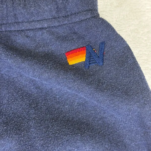 Aviator Nation Navy Blue Rainbow Logo Graphic Sweatpants Size Medium - Image 6