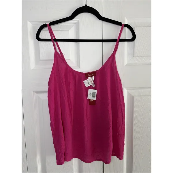 Panhandle Swiss Dot Camisole Womens Size M Hot Pink Cami Tank Top Sleeveless - Image 2