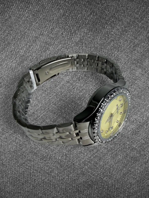 Invicta Silver-Tone Crystal Bezel Yellow Dial Bracelet Watch - Brand New - Image 6