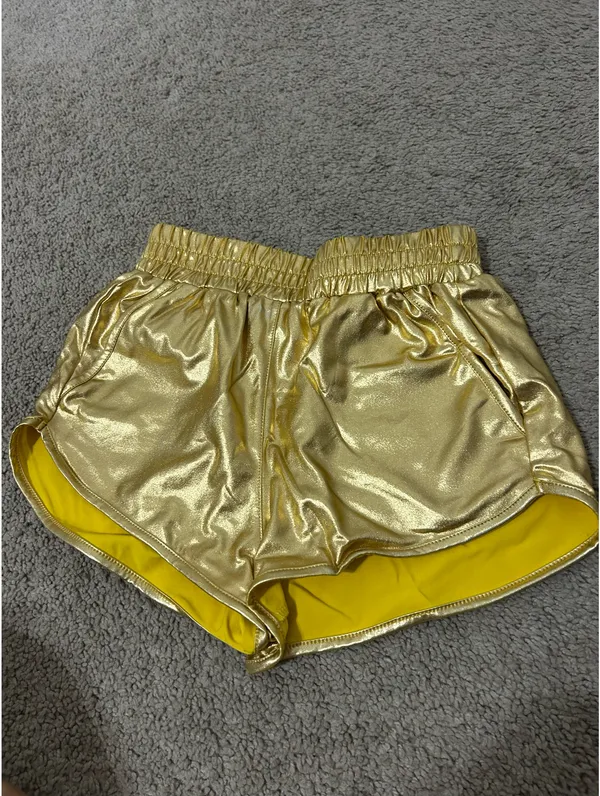 Gold Amazon Shorts Metallic - Image 2