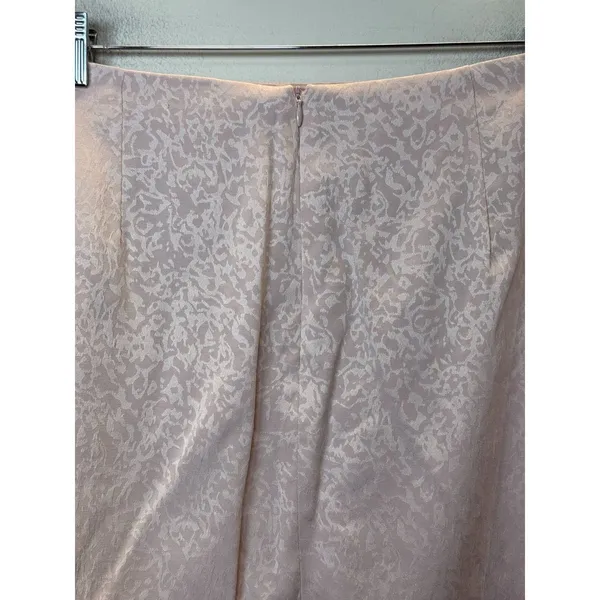 House of Harlow 1960 Mini Skirt Womens XL Pink Jacquard Slit Satin - Image 7