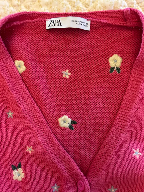 Zara Embroidered Floral Cardigan - Image 3