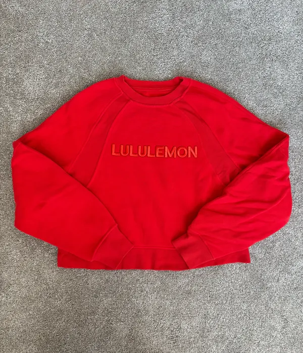 Lululemon Scuba Oversized Pullover Wordmark Hot Heat XS/S - Image 3