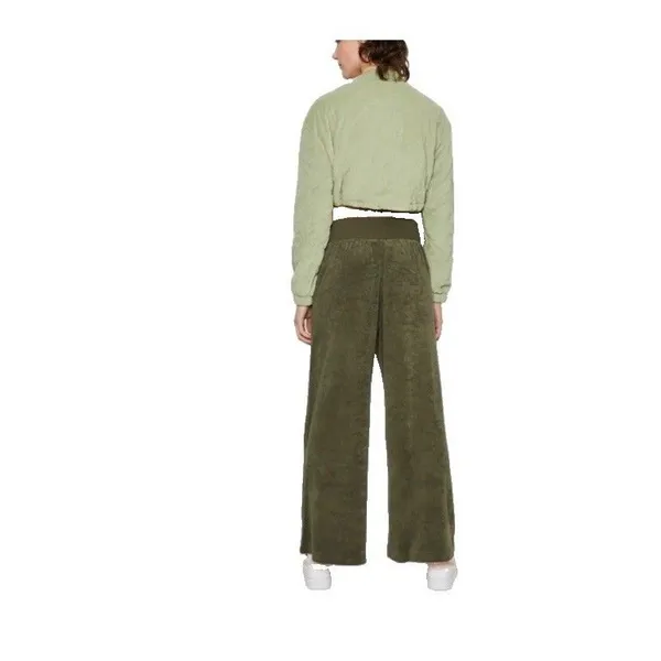 Nike Sweats Size S Terrycloth Wide Leg High Rise Olive Green - Image 5