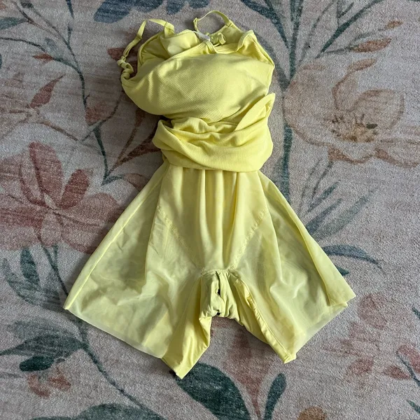POPILUSH Shapewear Solid Modal Butt Lift Mini Slip Dress In Yellow - Image 9