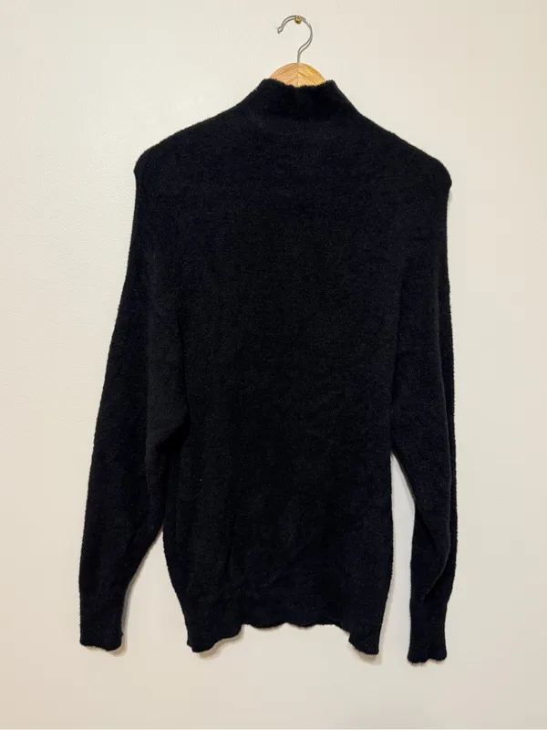 Aritzia Wilfred Free Black Mockneck Plush Sweater Size XS Oversized Black Soft - Image 6