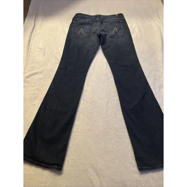 7 FOR ALL MANKIND Women jeans A Pocket Stretch Flare Mid Rise sz 31 - Image 5