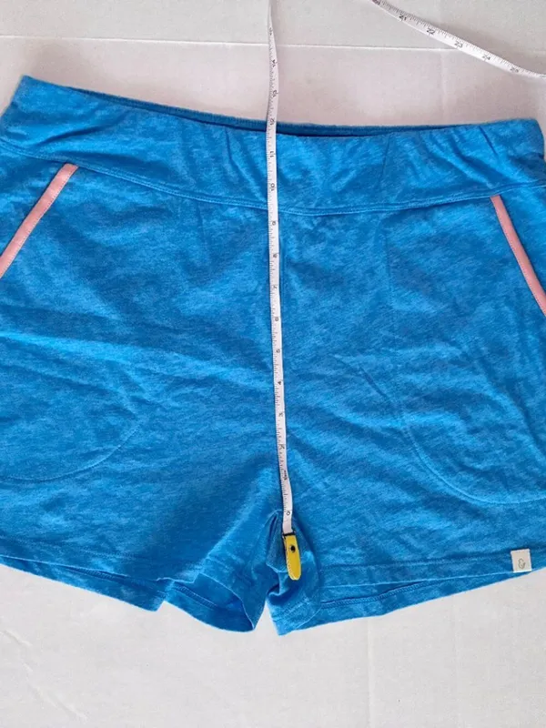 Leena & Lu GOTS Organic Pima Cotton Tank & Shorts Pajama Set - XL - Turquoise - Image 4