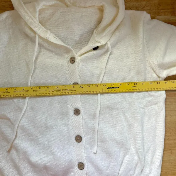 Source Unknown Chunky Soft White Oversizes Button Up Cardigan Hoodie 2XL - Image 7
