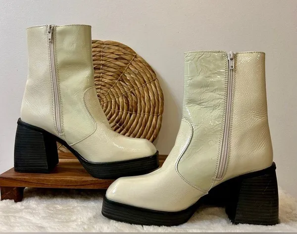 Free People Ruby Shine Platform Boot in White Size 38.5 - Image 6