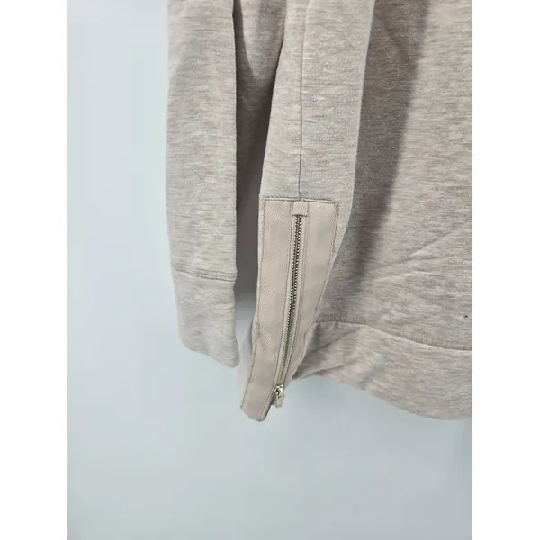 Haven Well Within Sweatshirt Womens Medium Oatmeal Funnel‎ Neck Side Zip Fleece - Image 2