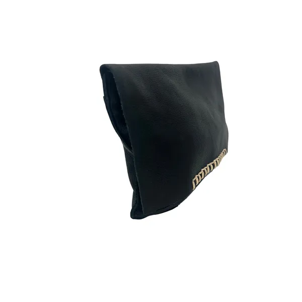 Anthropologie Black Leather Foldover‎ Clutch Bag - Image 6