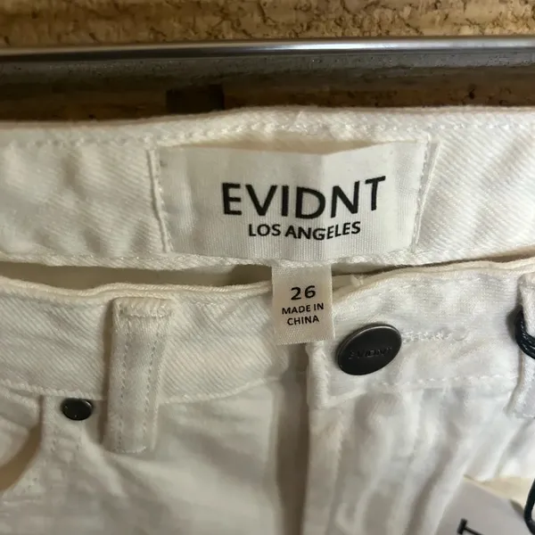 NWT Evidnt Los Angeles Essen Relaxed White Cropped Straight Leg Jeans Size 26 - Image 2