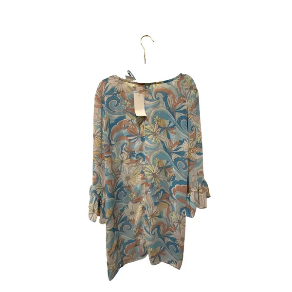 J. Valdi Ruffle Sleeve Lace up Swim Cover-up‎ Tunic Size Large - Image 3