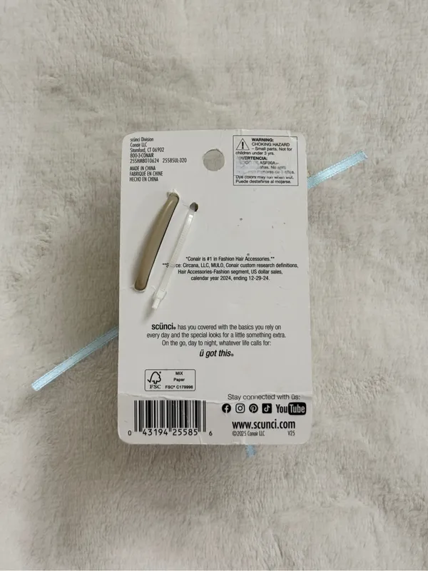 Scunci by Conair Hair Claw Clip - Cream/Tan - Image 4