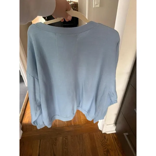 Aviator Nation LOGO STITCH CREW SWEATSHIRT RELAXED ICE women's XL - Image 5