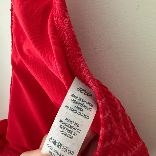Aerie Womens Red‎ Triangle Padded Halter Bikini Swim Suit Top - Image 4