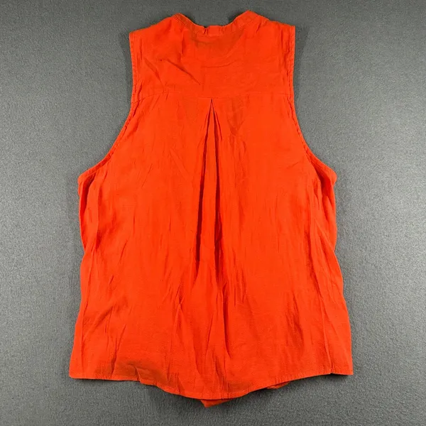Free People Sleeveless Blouse Small Orange‎ Sleeveless Draped Ring Detail Top - Image 9