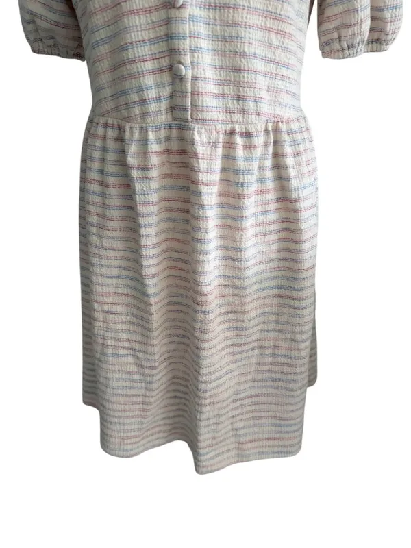ANN TAYLOR LOFT Multicolor Striped Button Dress Size Small - Image 3