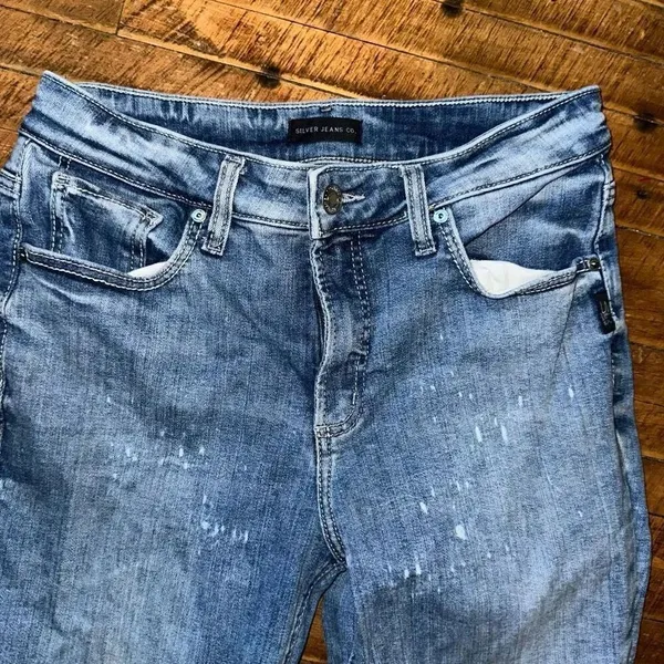 Silver distressed acid wash Avery Straight 30x31 jeans - Image 2