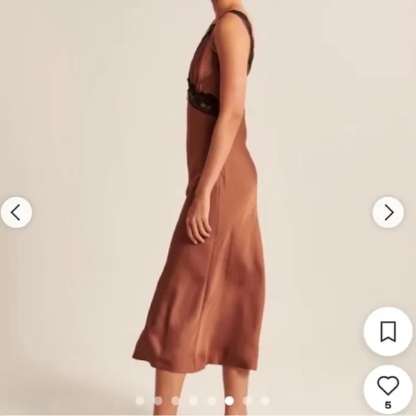 Abercrombie & Fitch satin slip midi dress - Image 3