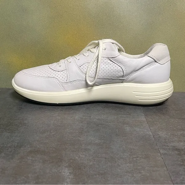 Ecco Perforated White Leather Women's Sneakers Size 10M - Image 12