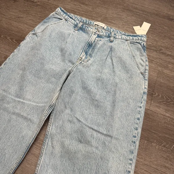 Abercrombie & Fitch Light Blue Wide Leg Jeans - Image 2