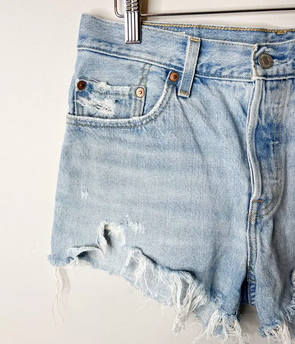 Premium 501 Distressed Ripped Shorts - Image 3