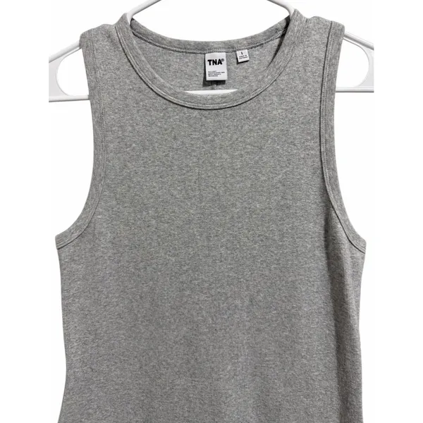 Aritzia TNA Quartz Ribbed Bodycon Mini Dress Heather Gray Women's‎ Size Large - Image 3