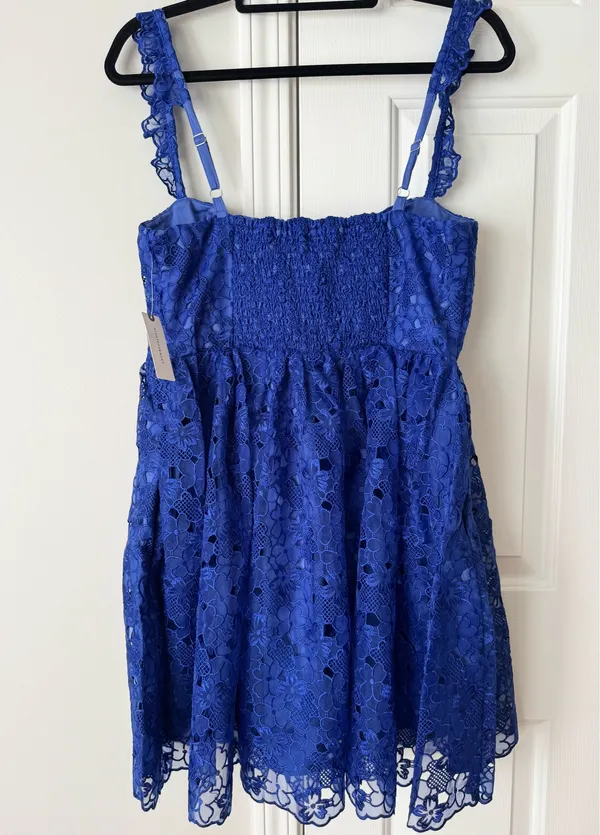 Anthropologie Ruffle-Strap Corset Lace Mini Dress, Size S - Image 12