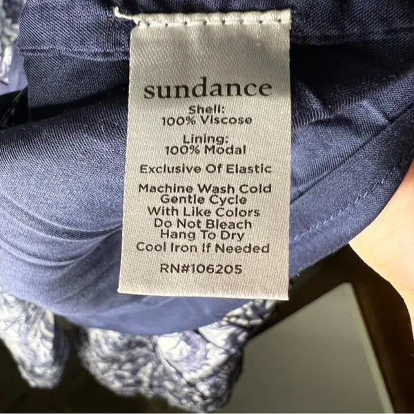 Sundance Sky Navy/White Flutter Sleeve Tiered Ruffle Boho Viscose‎ Dress - Image 11