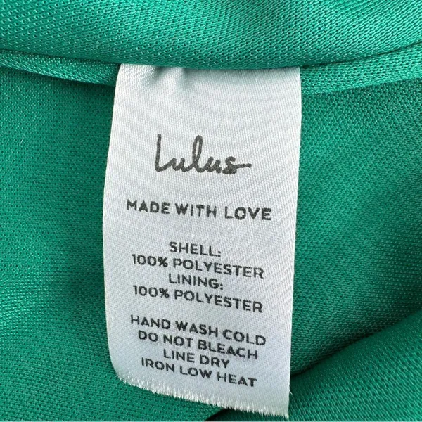 Lulus Romantic Love Floral Chiffon Ruffle Cold Shoulder Midi‎ Dress Green XS - Image 13