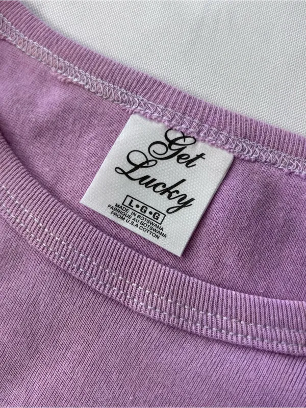 Lots of 2 Classic Crewneck Graphic Tee - Lavender and White - Image 10