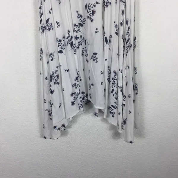 Free People Snap Out of It White Floral Swing Mini Dress Tunic Medium Boho - Image 11
