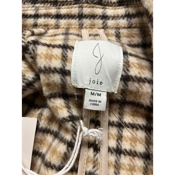 Joie outer wear coat brown plaid medium NWT - Image 4