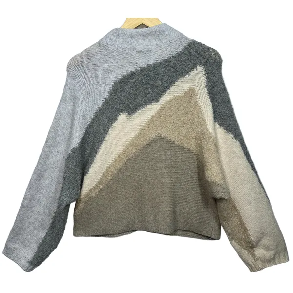 Abercrombie & Fitch Cream Knit Color Block Pullover Turtleneck Sweater Size S/M - Image 2