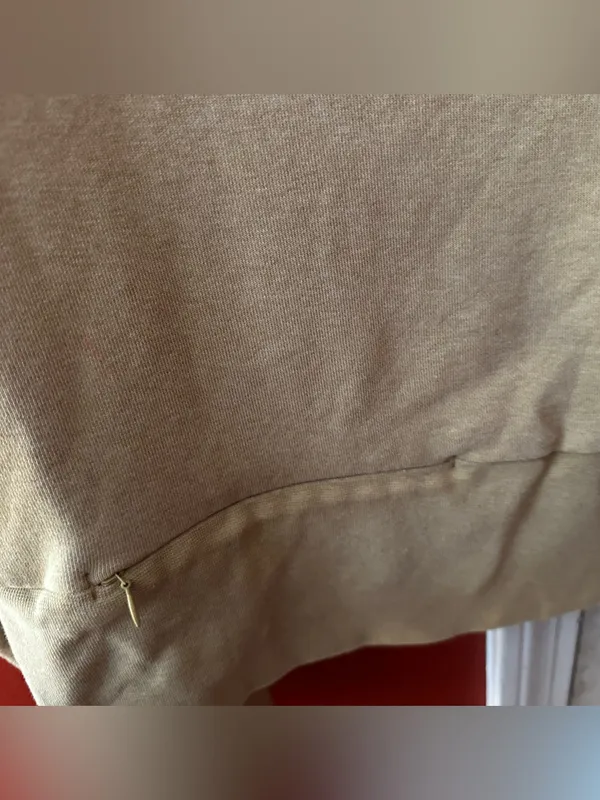 Nike Dri-FIT Funnel Mock Neck Cropped Sweatshirt Gold Tan Side Zip Pocket Small - Image 6