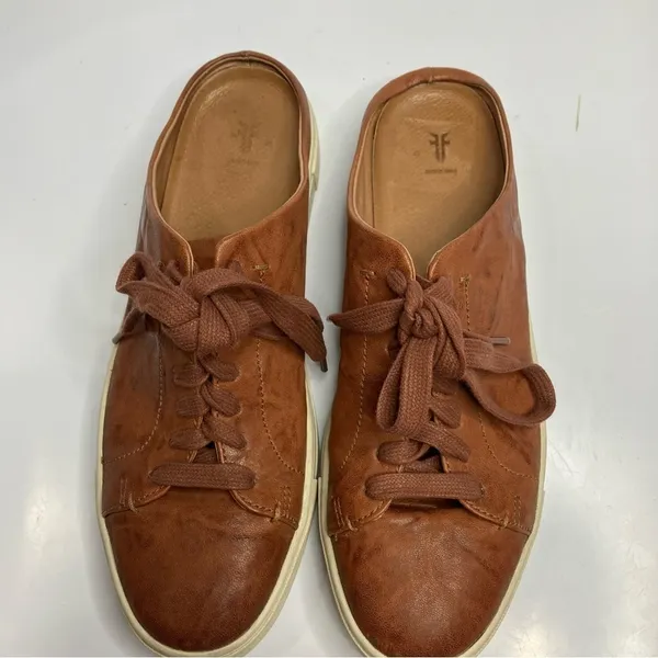 Frye‎ Ivy low lace mule leather sneakers size 9.5 - Image 2
