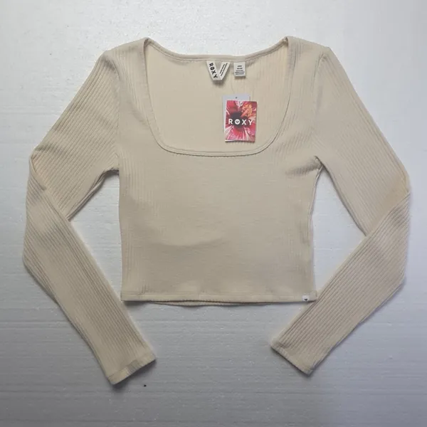 Roxy Women's Feelin Cozy Shirt in Parchment size M NWT $40 - Image 4