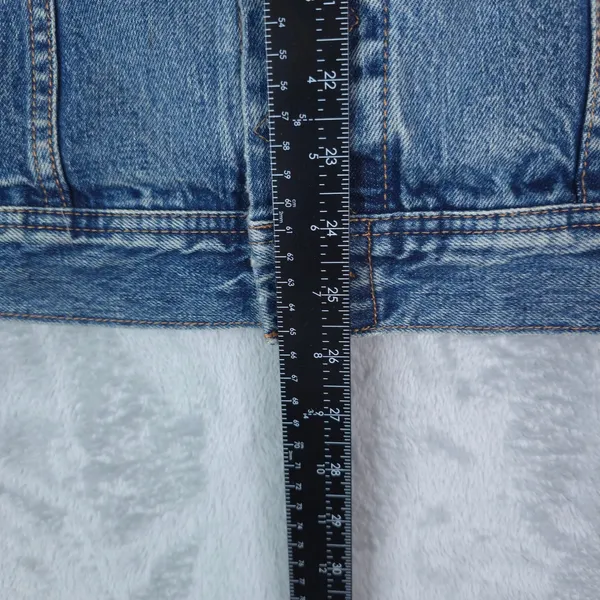 American Eagle Denim Jacket Women Large Blue Classic Trucker Button Up Cotton - Image 9