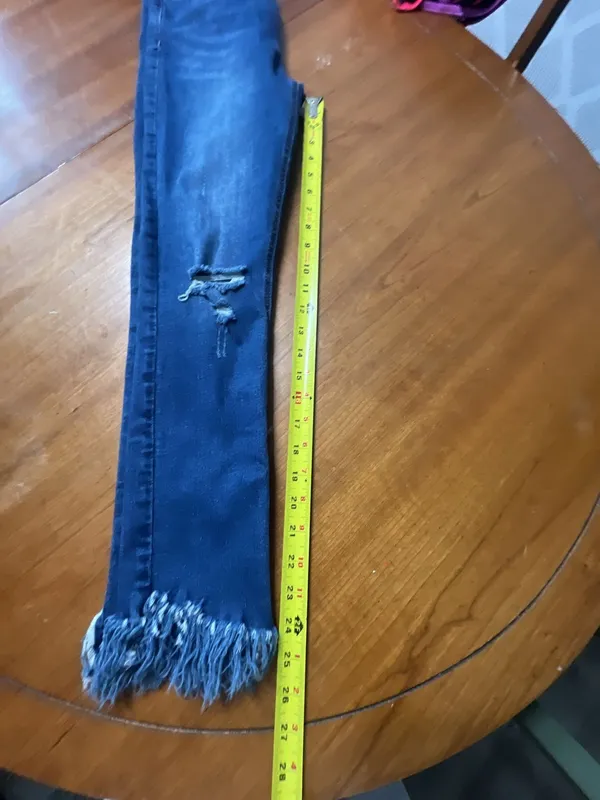 Free People Mid-Rise Distressed Frayed Fringe Hem Skinny Jeans, Size 26 - Image 4